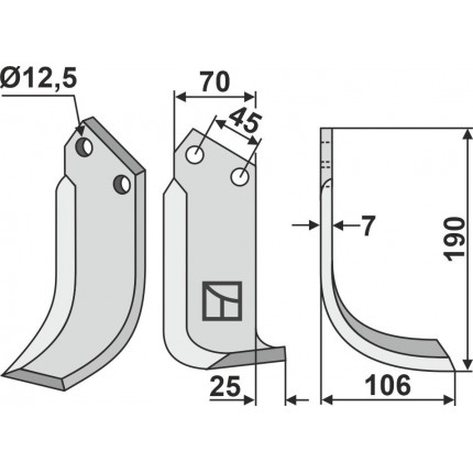 Фрезерный нож, правый