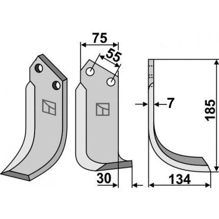 Фрезерный нож, правый