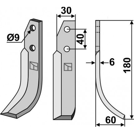 Фрезерный нож, правый