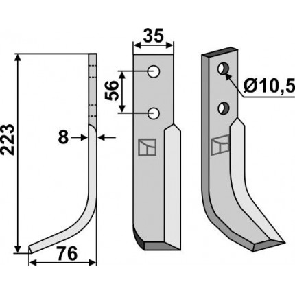 Фрезерный нож, левый
