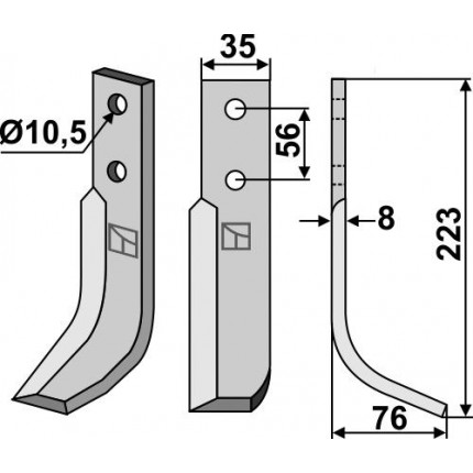Фрезерный нож, правый