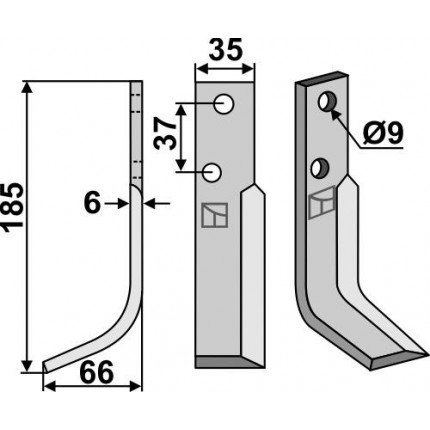 Фрезерный нож, левый