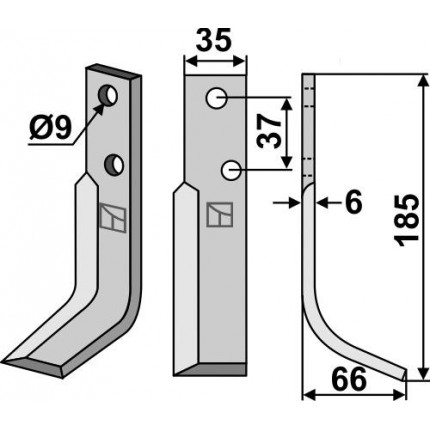 Фрезерный нож, правый