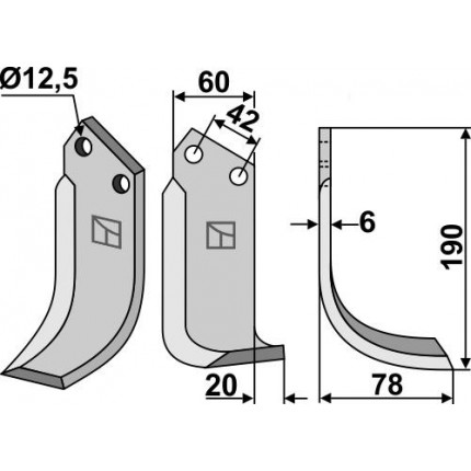 Фрезерный нож, правый