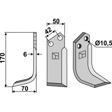 Фрезерный нож, левый