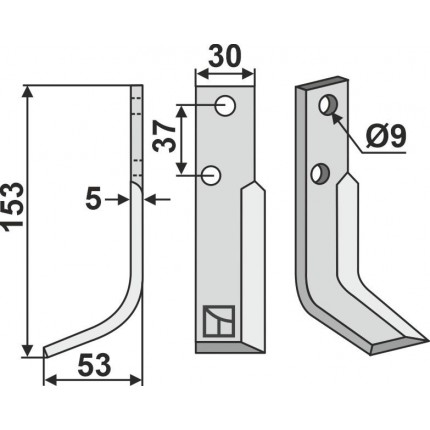 Фрезерный нож, левый