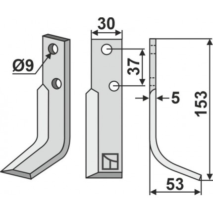 Фрезерный нож, правый
