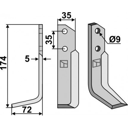 Фрезерный нож, левый