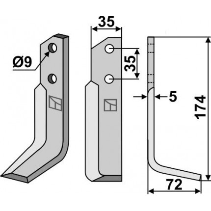 Фрезерный нож, правый