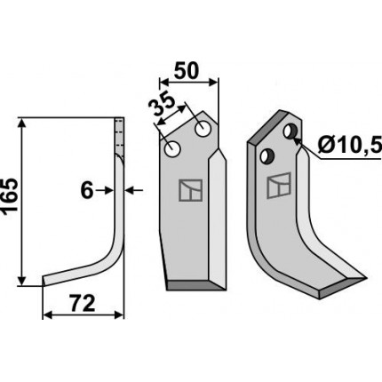Фрезерный нож, левый