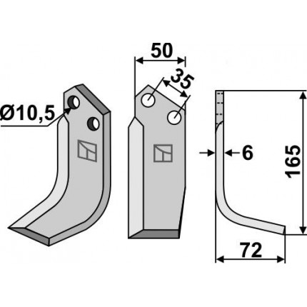 Фрезерный нож, правый