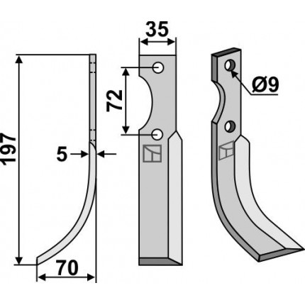 Фрезерный нож, левый