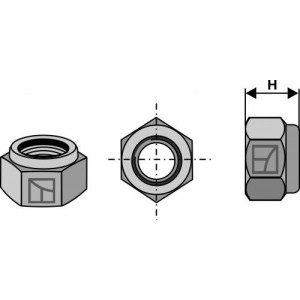 Стопорные шестигранные гайки - M12x1,25 - 8.8