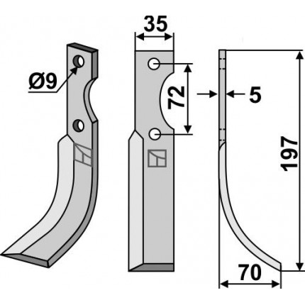 Фрезерный нож, правый