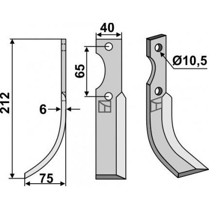 Фрезерный нож, левый