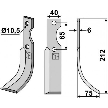Фрезерный нож, правый