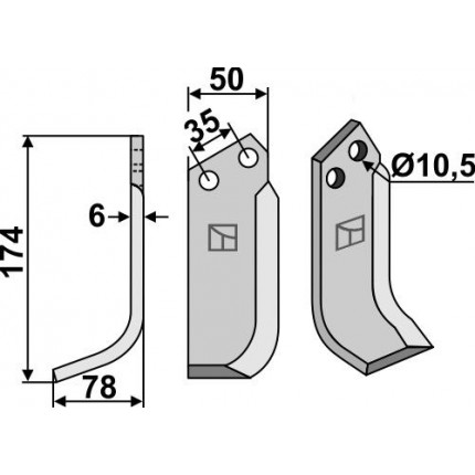 Фрезерный нож, левый