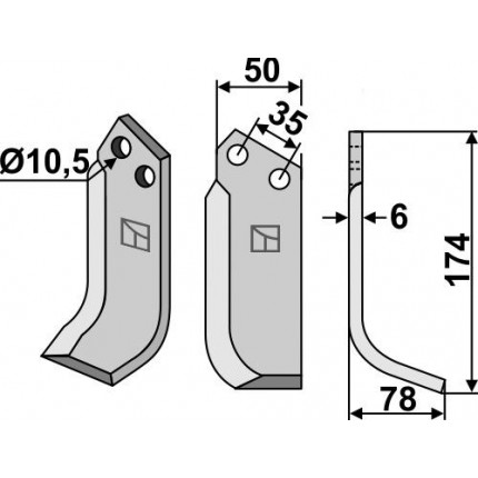 Фрезерный нож, правый