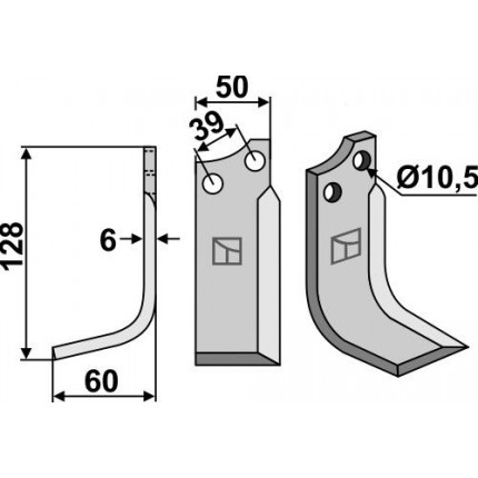 Фрезерный нож, левый