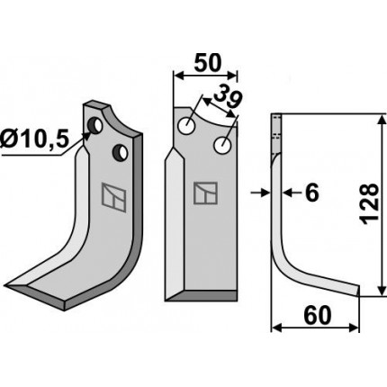 Фрезерный нож, правый