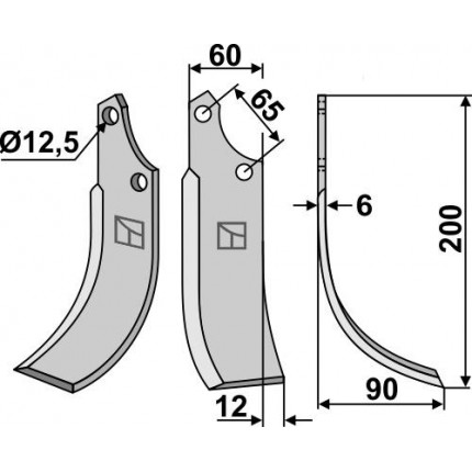 Фрезерный нож, правый