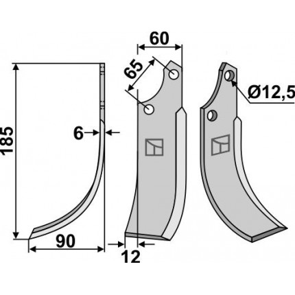 Фрезерный нож, левый
