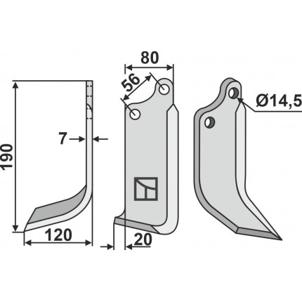 Фрезерный нож, левый
