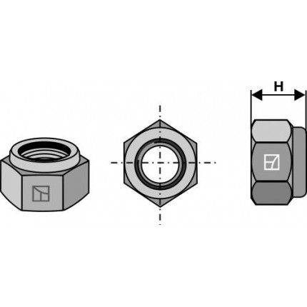 Стопорная шестигранная гайка - M12x1,25 - 10.9