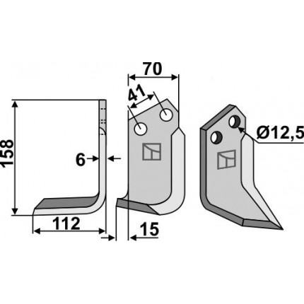 Фрезерный нож, левый