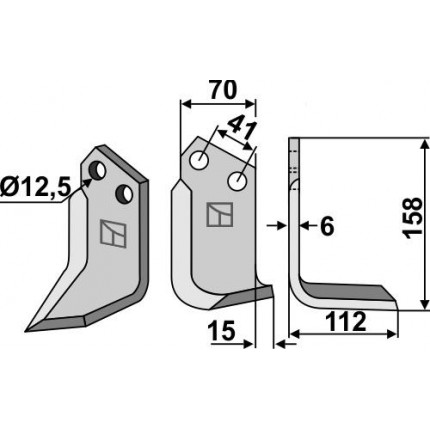 Фрезерный нож, правый