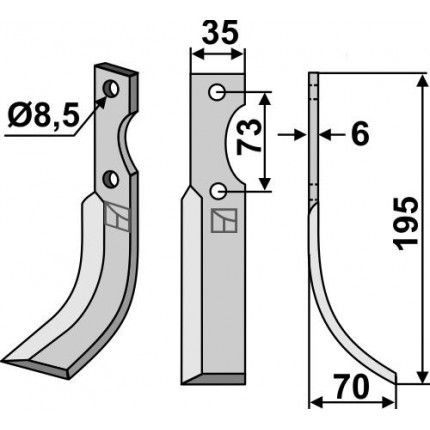 Фрезерный нож, правый