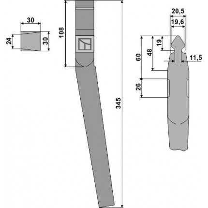 Зуб ротационной бороны