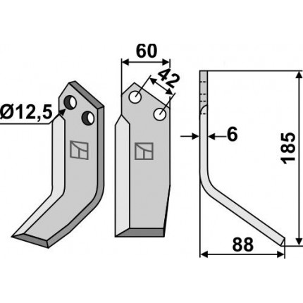 Фрезерный нож, правый