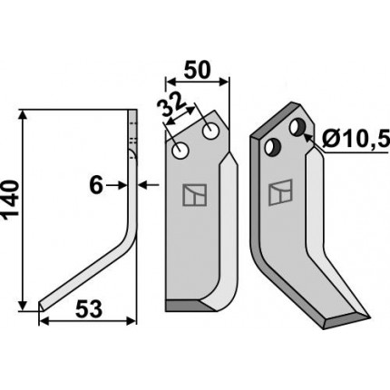 Фрезерный нож, левый