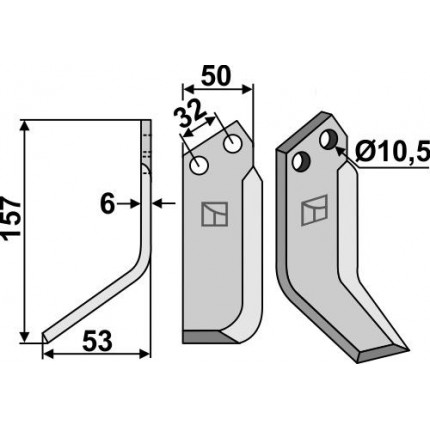 Фрезерный нож, левый