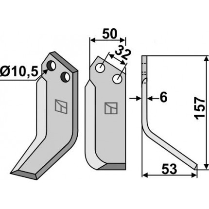 Фрезерный нож, правый