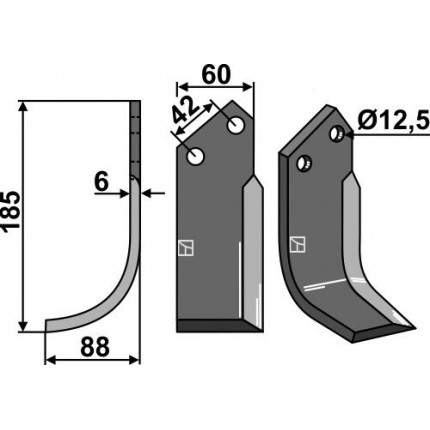 Фрезерный нож, левый