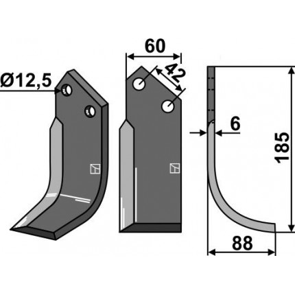 Фрезерный нож, правый