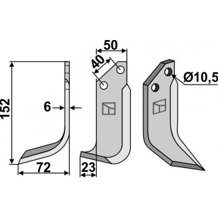 Фрезерный нож, левый