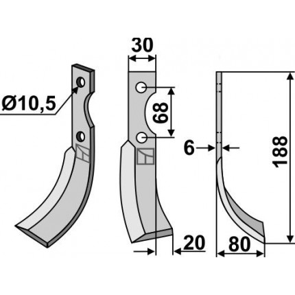 Фрезерный нож, правый