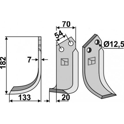 Фрезерный нож, левый