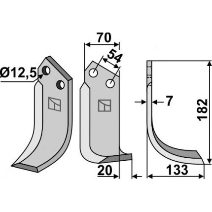Фрезерный нож, правый
