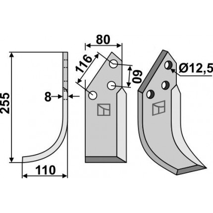 Фрезерный нож, левый