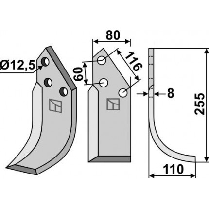 Фрезерный нож, правый
