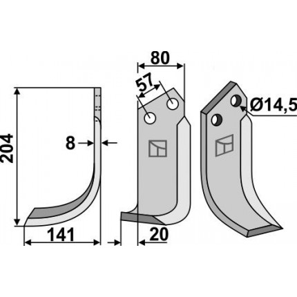Фрезерный нож, левый