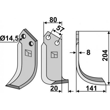 Фрезерный нож, правый
