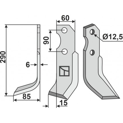 Нож фрезерный левый