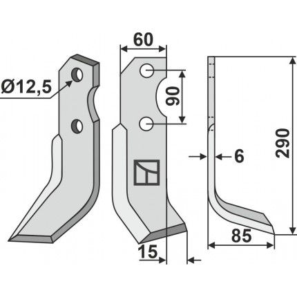 Нож фрезерный правый