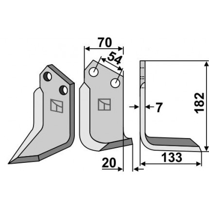 Фрезерный нож, правый