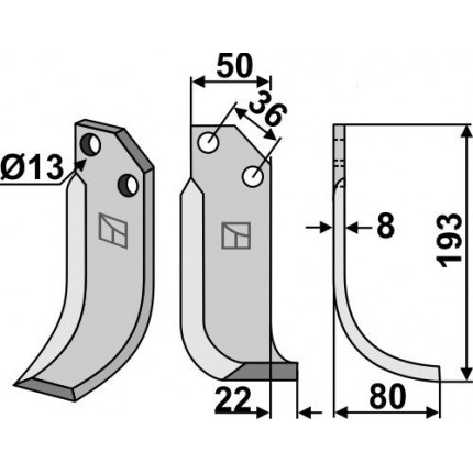 Фрезерный нож, правый